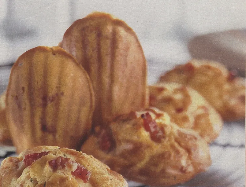 Madeleines salées aux lardons