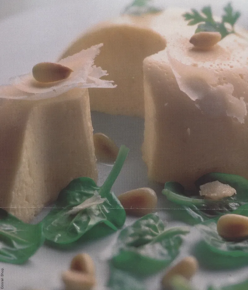 Petits flans de parmesan aux épinards