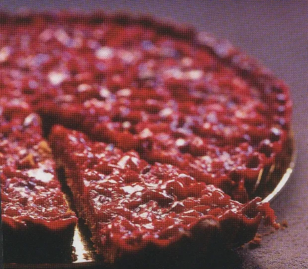 Tarte à la praline rouge